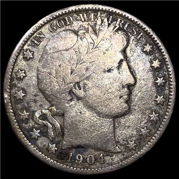 1904-S Silver Barber Half Dollar LIGHTLY  CIRCULATED