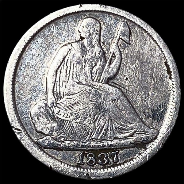 1837 Seated Liberty Half Dime LIGHTLY  CIRCULATED