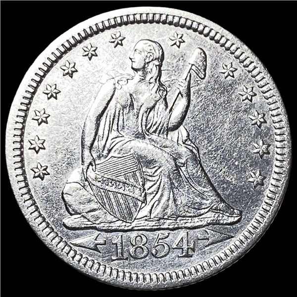 1854 Arrows Seated Liberty Quarter  UNCIRCULATED