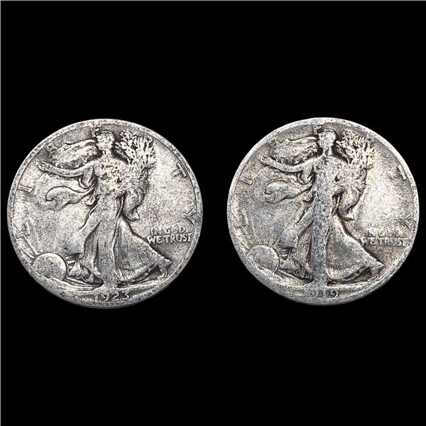 1923-S/1919-S Silver Walking Liberty Half Dollars NICELY CIRCULATED