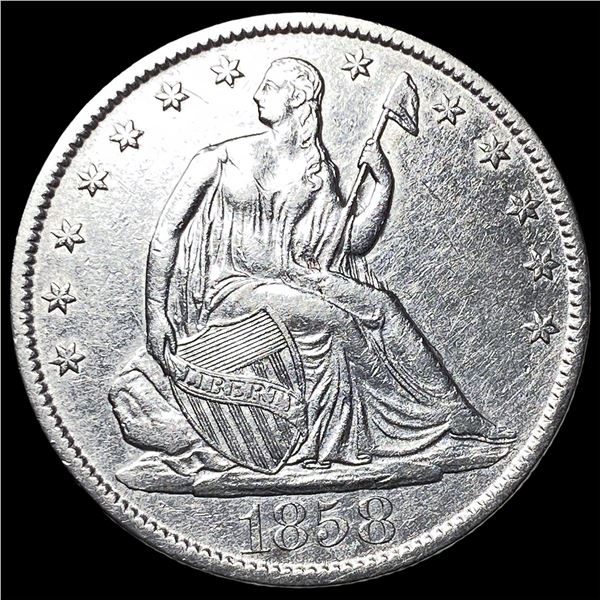 1858-O Silver Seated Liberty Half Dollar UNCIRCULATED