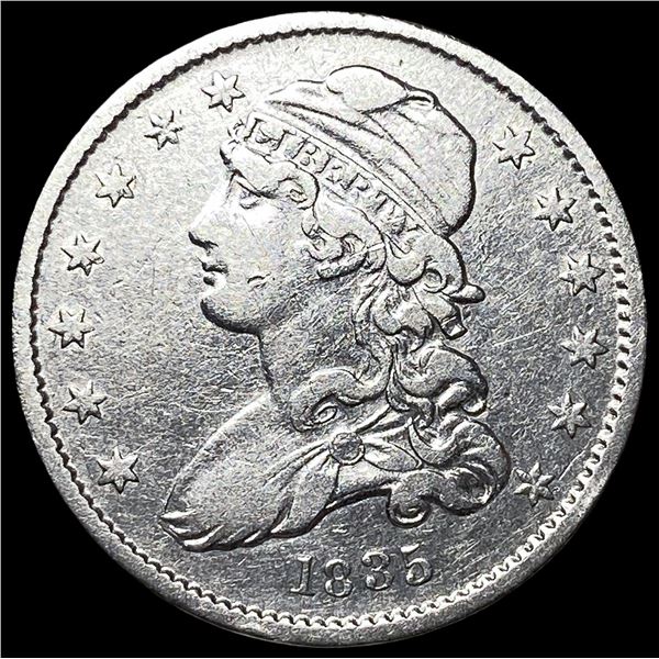 1835 Capped Bust Silver Quarter CLOSELY  UNCIRCULATED