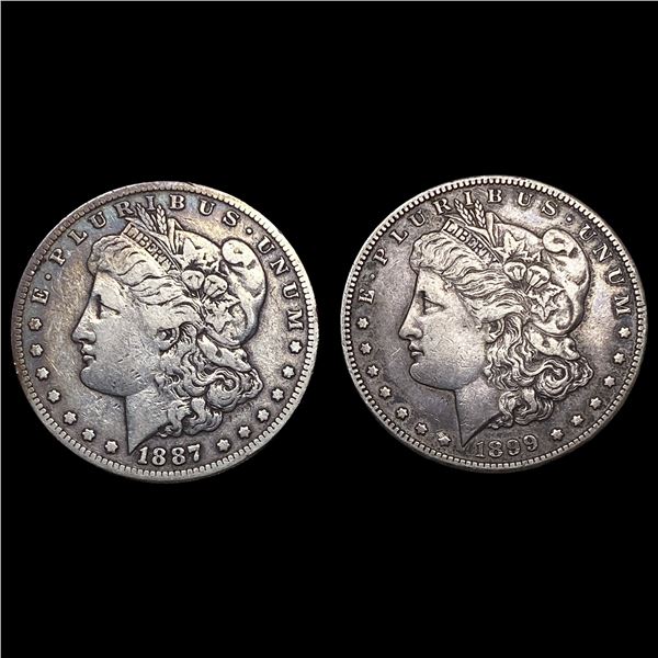 1887-S/1899-S Silver Morgan Dollars NEARLY UNCIRCULATED
