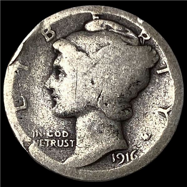 1916-D Silver Mercury Dime NICELY CIRCULATED