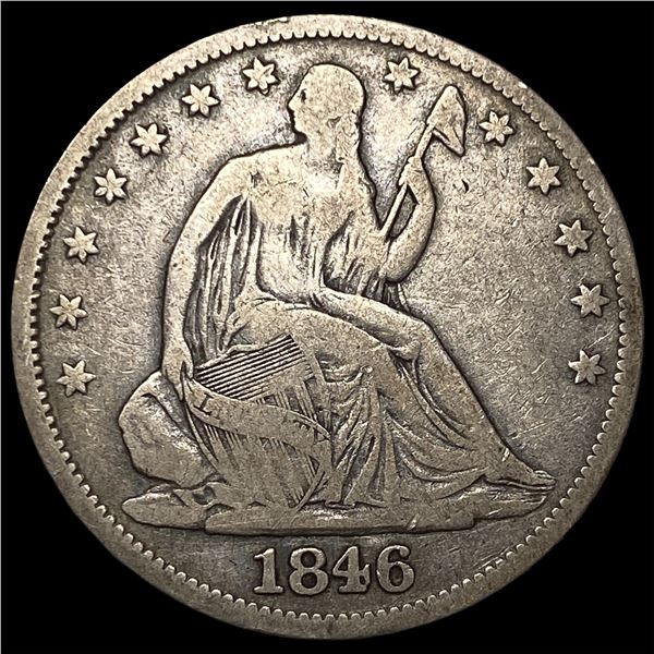 1846-O Silver Seated Liberty Half Dollar LIGHTLY CIRCULATED
