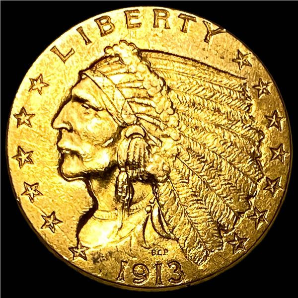 1913 Indian Head Gold $2.50 Quarter Eagle  UNCIRCULATED