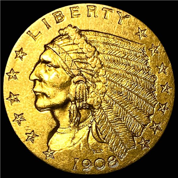 1908 Indian Head $2.50 Gold Quarter Eagle  UNCIRCULATED
