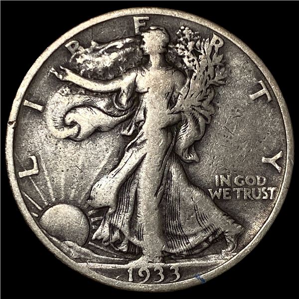 1933-S Silver Walking Liberty Half Dollar  NEARLY UNCIRCULATED