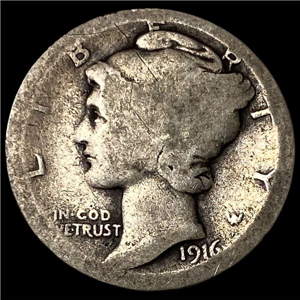 1916-D Silver Mercury Dime NICELY CIRCULATED