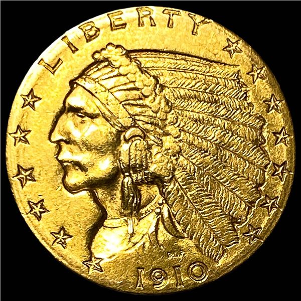 1910 Indian Head Gold $2.5 Quarter Eagle UNCIRCULATED