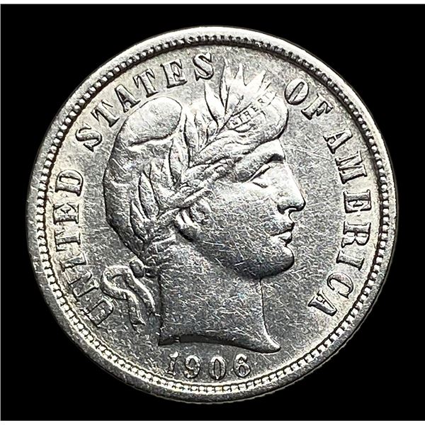 1906 Silver Barber Dime CHOICE AU