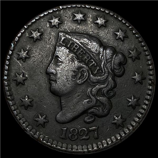 1827 Coronet Head Large Cent NEARLY UNCIRCULATED