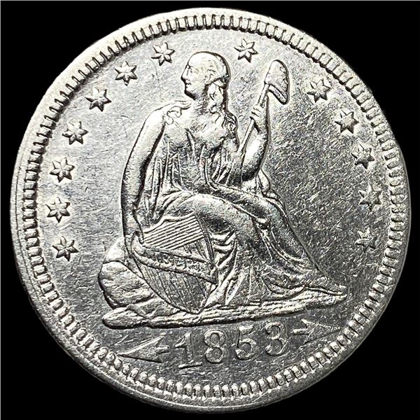 1853 Arrows/Rays Seated Liberty Quarter UNCIRCULATED