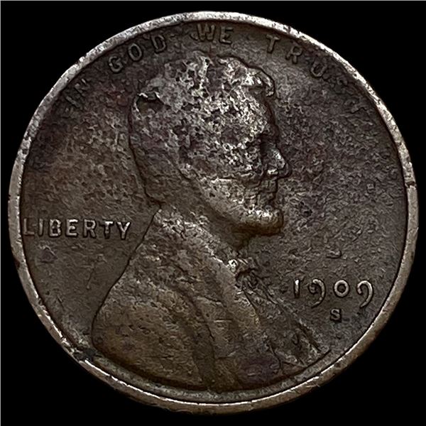 1909-S Lincoln Wheat Cent NEARLY UNCIRCULATED