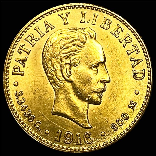 1916 Cuba Gold 2 Pesos UNCIRCULATED