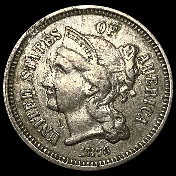 1873 Nickel Three-Cent Piece LIGHTLY  CIRCULATED