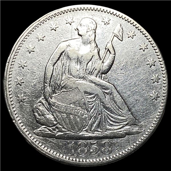 1858 Silver Seated Liberty Half Dollar CLOSELY UNCIRCULATED
