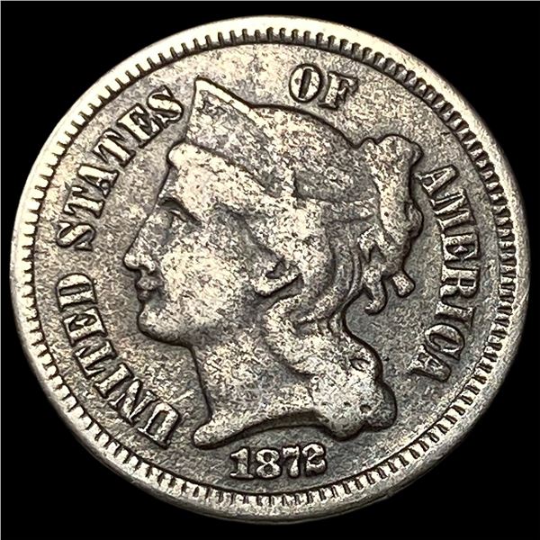 1872 Nickel Three-Cent Piece LIGHTLY  CIRCULATED