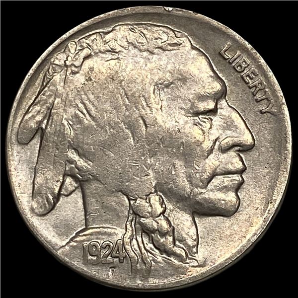 1924-D Nickel Buffalo Five Cents NEARLY  UNCIRCULATED