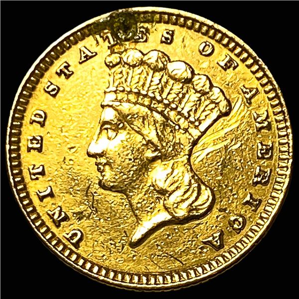 1882 Gold $1 Indian Princess Type 3 CHOICE AU