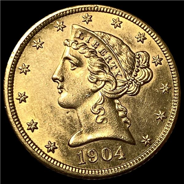 1904-S Gold $5 Liberty Half Eagle CHOICE BU