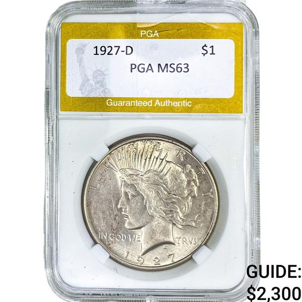 1927-D Silver Peace Dollar PGA MS63