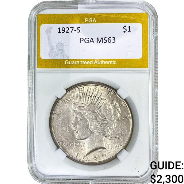 1927-S Silver Peace Dollar PGA MS63