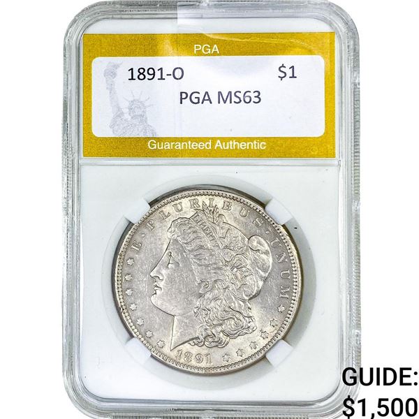 1891-O Morgan Silver Dollar PGA MS63