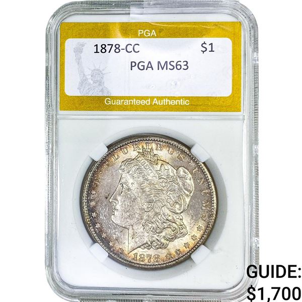 1878-CC Morgan Silver Dollar PGA MS63