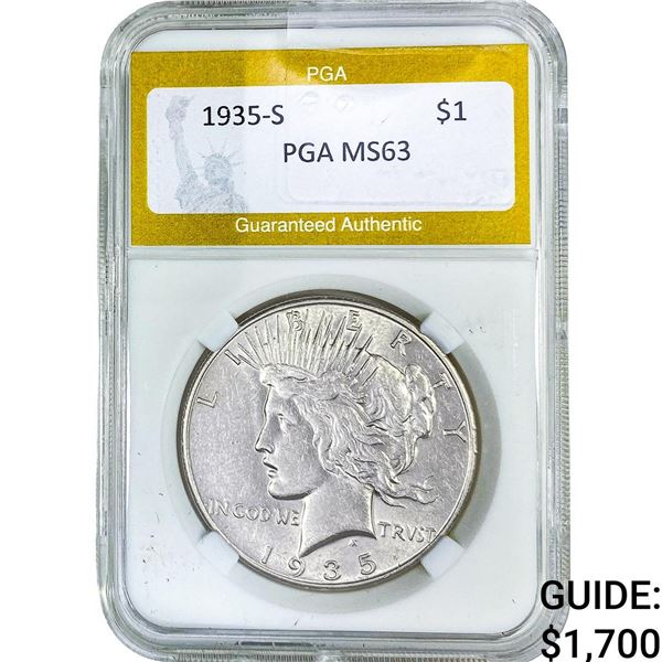 1935-S Silver Peace Dollar PGA MS63