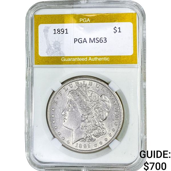 1891 Morgan Silver Dollar PGA MS63