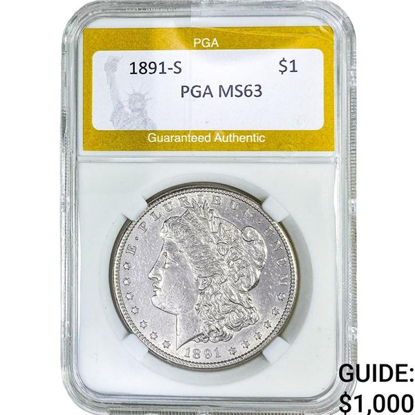 1891-S Morgan Silver Dollar PGA MS63