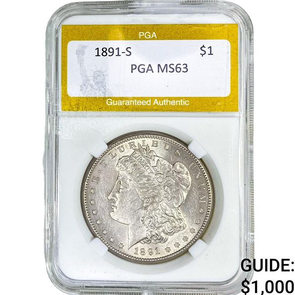 1891-S Morgan Silver Dollar PGA MS63