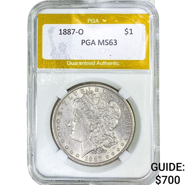 1887-O Morgan Silver Dollar PGA MS63