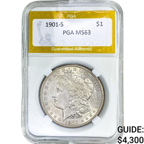 1901-S Morgan Silver Dollar PGA MS63