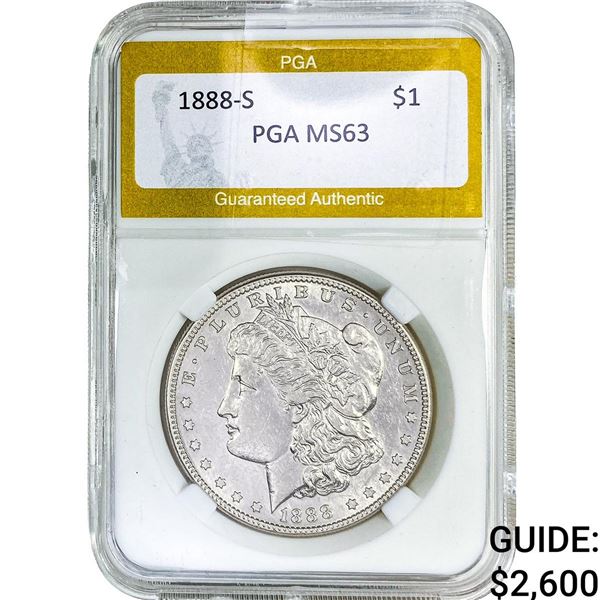 1888-S Morgan Silver Dollar PGA MS63