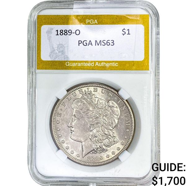 1889-O Morgan Silver Dollar PGA MS63