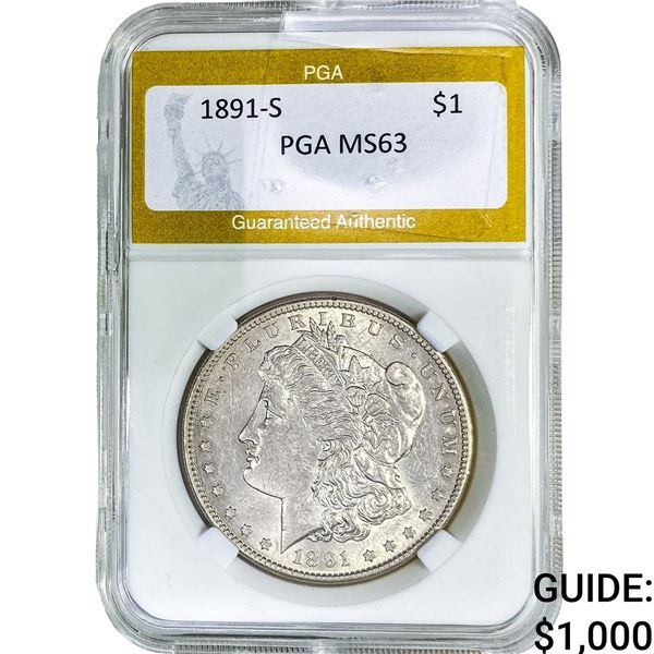 1891-S Morgan Silver Dollar PGA MS63