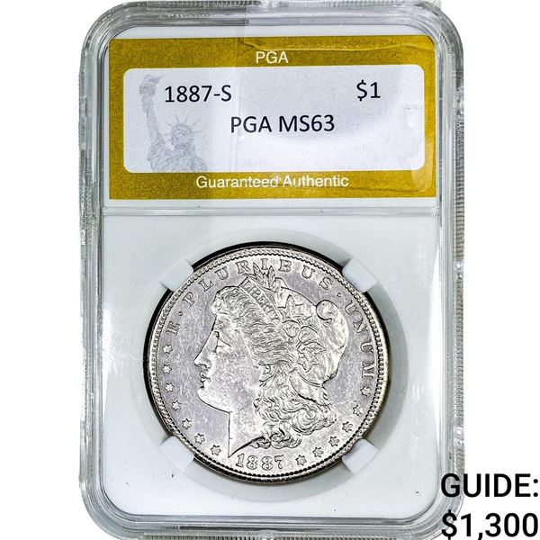 1887-S Morgan Silver Dollar PGA MS63