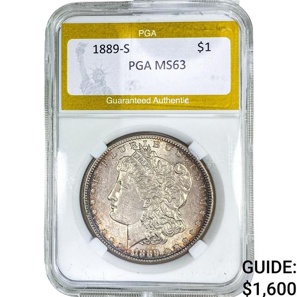 1889-S Morgan Silver Dollar PGA MS63