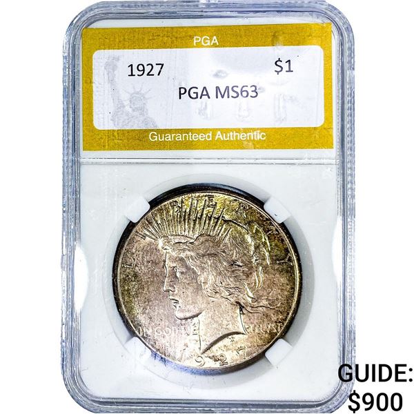 1927 Silver Peace Dollar PGA MS63