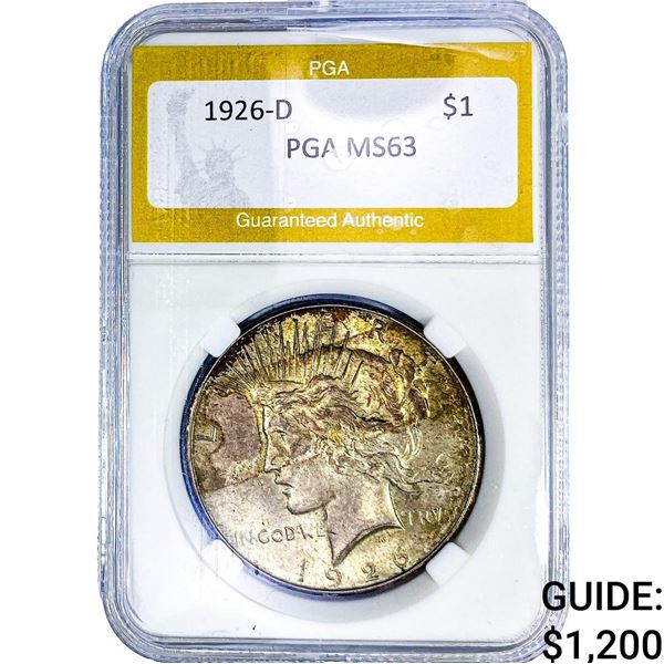 1926-D Silver Peace Dollar PGA MS63