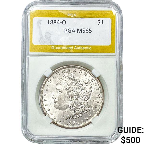 1884-O Morgan Silver Dollar PGA MS65