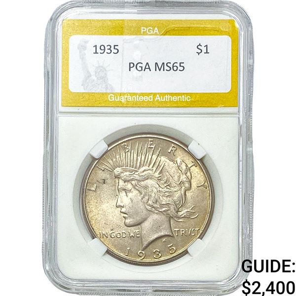 1935 Silver Peace Dollar PGA MS65