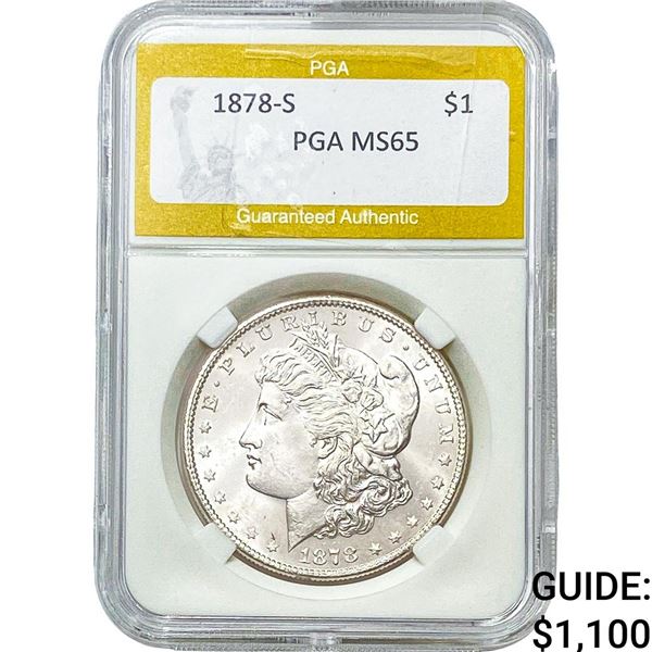 1878-S Morgan Silver Dollar PGA MS65