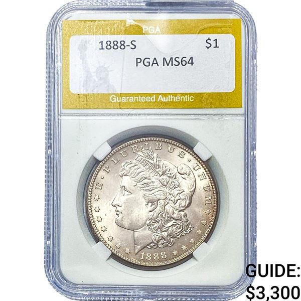 1888-S Morgan Silver Dollar PGA MS64