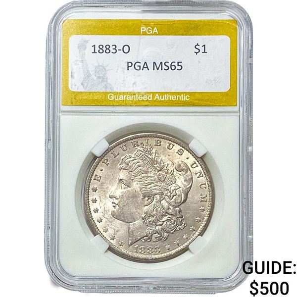 1883-O Morgan Silver Dollar PGA MS65