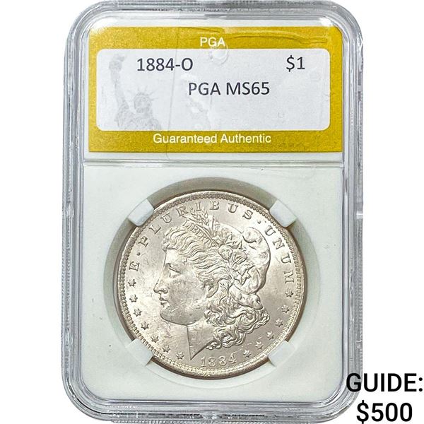 1884-O Morgan Silver Dollar PGA MS65