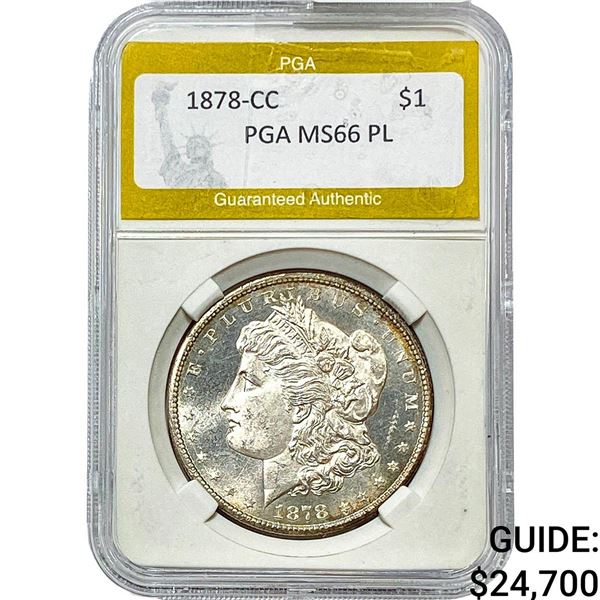 1878-CC Morgan Silver Dollar PGA MS66 PL