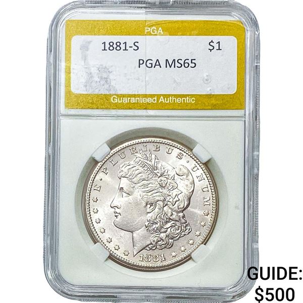 1881-S Morgan Silver Dollar PGA MS65